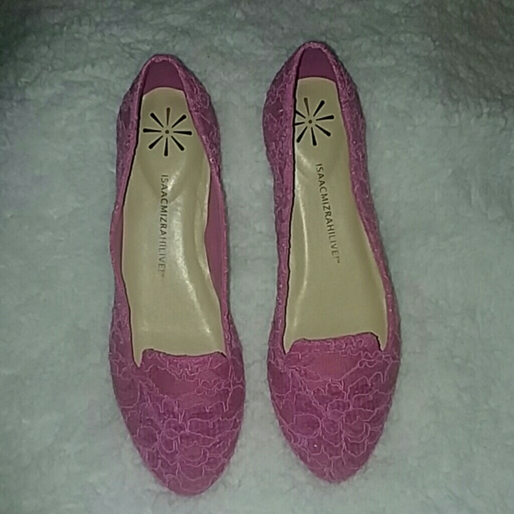 Isaac Mizrahi flats Pink lace Size 7m New